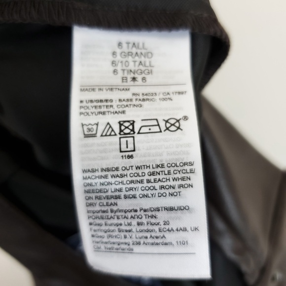 Gap Mid Rise Vegan Leather Skinny Pants - Brown 6 Tall - Picture 6 of 9